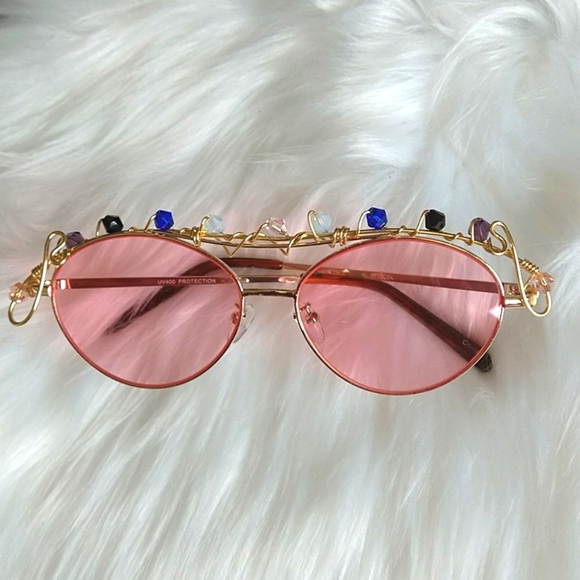 Unique Pink Wire/Charm Eyeglams